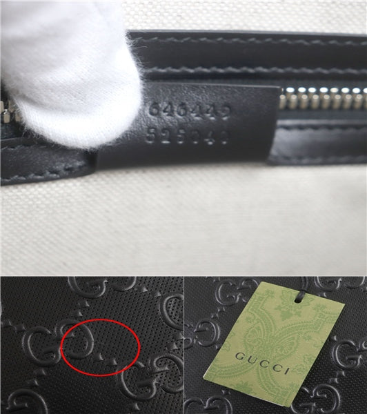 GUCCI Clutch bag 646449 Main: Leather black mens Used Authentic