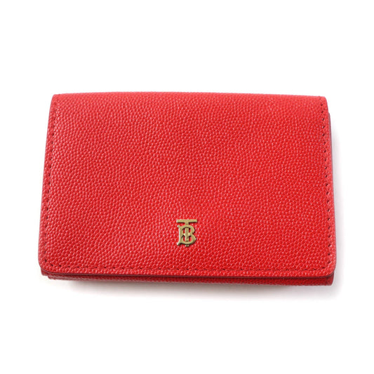 BURBERRY Tri-fold wallet Main: Leather Red Women Used Authentic