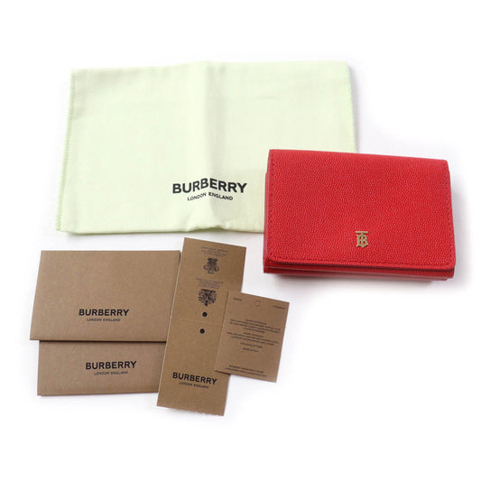 BURBERRY Tri-fold wallet Main: Leather Red Women Used Authentic