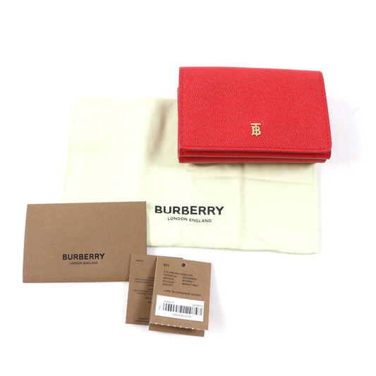 BURBERRY Tri-fold wallet Main: Leather Red Women Used Authentic
