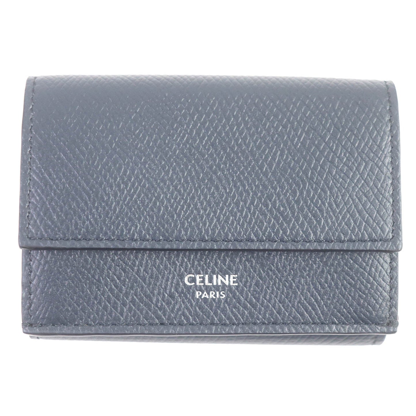CELINE Tri-fold wallet 10E603BEL Main: Leather Navy Folded compact wallet mens Used Authentic