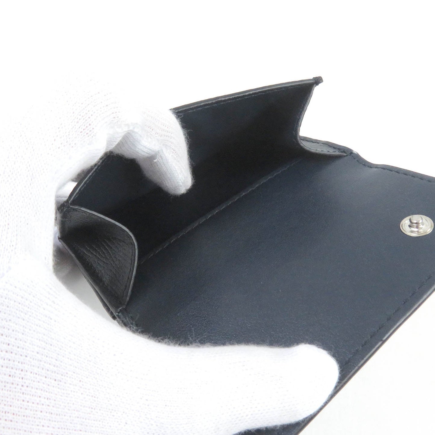 CELINE Tri-fold wallet 10E603BEL Main: Leather Navy Folded compact wallet mens Used Authentic