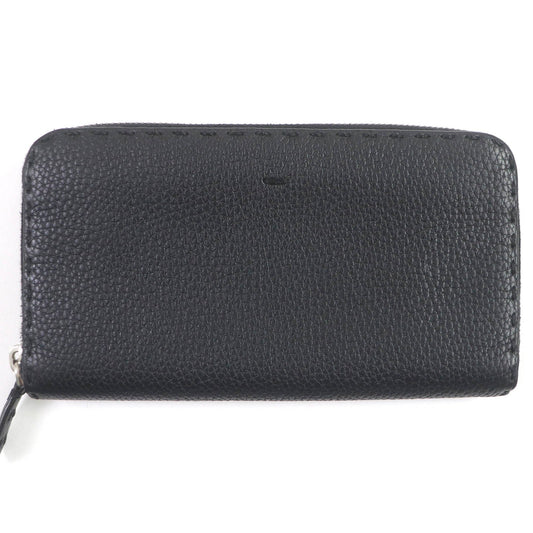 FENDI Long Wallet Purse 7M0210 Main: Leather black Celeria mens Used Authentic