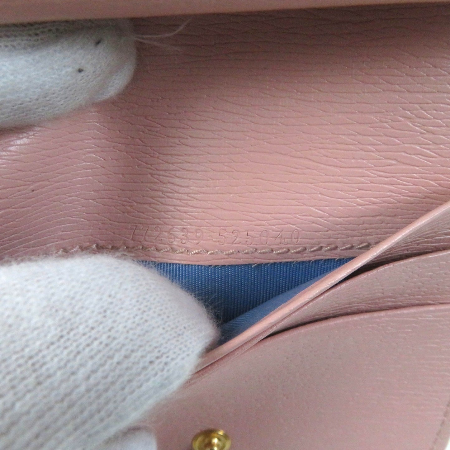 GUCCI Bifold Wallet 772639 Main: Leather Light pink Script Mini Wallet Women Used Authentic