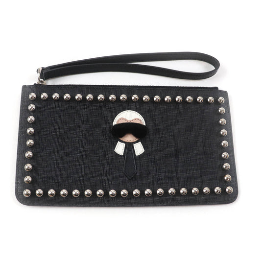 FENDI Pouch 8M0341 Main: Leather black Karito Women Used Authentic