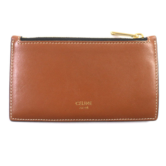 CELINE Coin case 10B682CAM PVC Brown black Triomphe