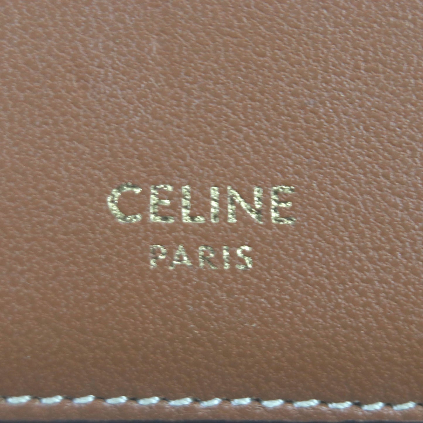 CELINE Coin case 10B682CAM PVC Brown black Triomphe