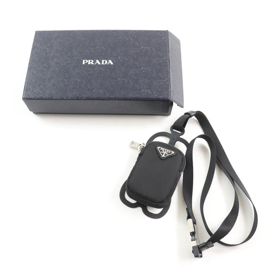 PRADA Pouch 1ZT016 Main: Nylon, Part: Rubber black Women Used Authentic