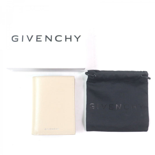 GIVENCHY Bifold Wallet BK608MK1T4 Main: Leather Beige black Classic 4G Card Boulder mens Used Authentic
