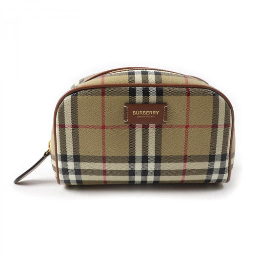 BURBERRY Accessory pouch 8067159 Part: Cowhide Main: Acrylic, cotton, polyurethane, polyester beige Burberry Prorsum Women Used Authentic