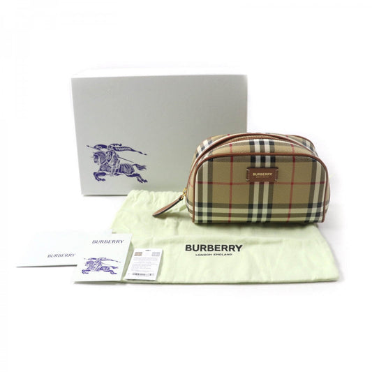 BURBERRY Accessory pouch 8067159 Part: Cowhide Main: Acrylic, cotton, polyurethane, polyester beige Burberry Prorsum Women Used Authentic