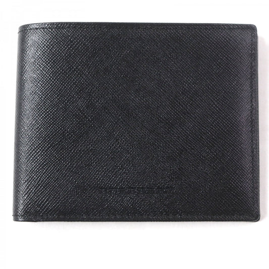 BURBERRY Bill Compartment Leather black Nova Check mens Used Authentic