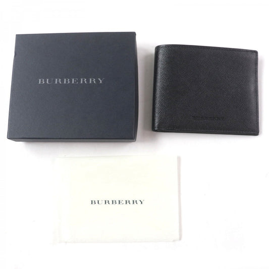 BURBERRY Bill Compartment Leather black Nova Check mens Used Authentic