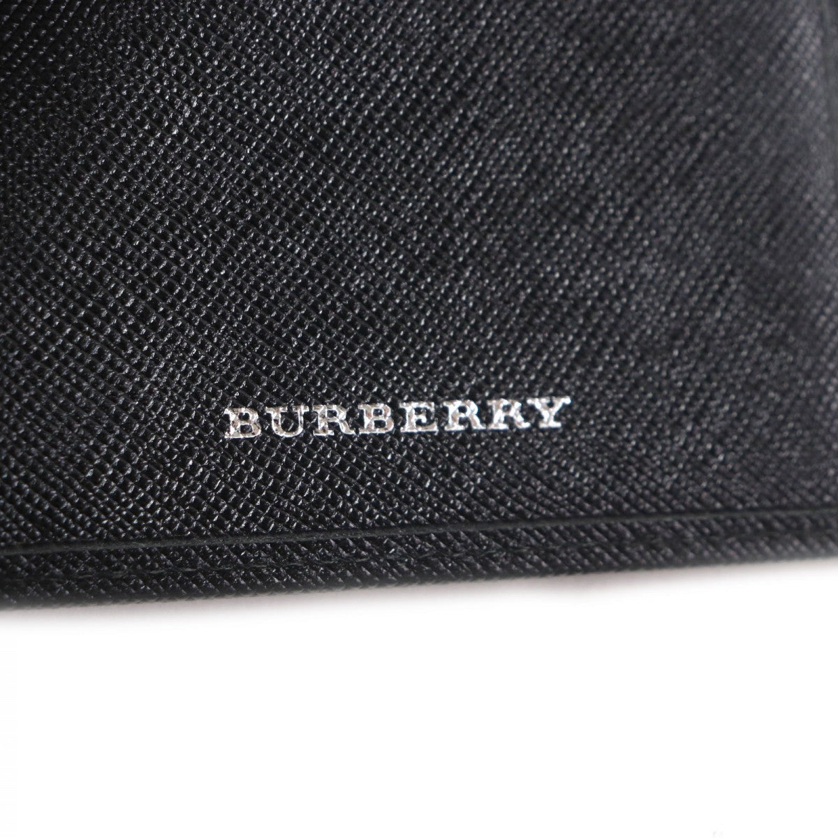 BURBERRY Bill Compartment Leather black Nova Check mens Used Authentic