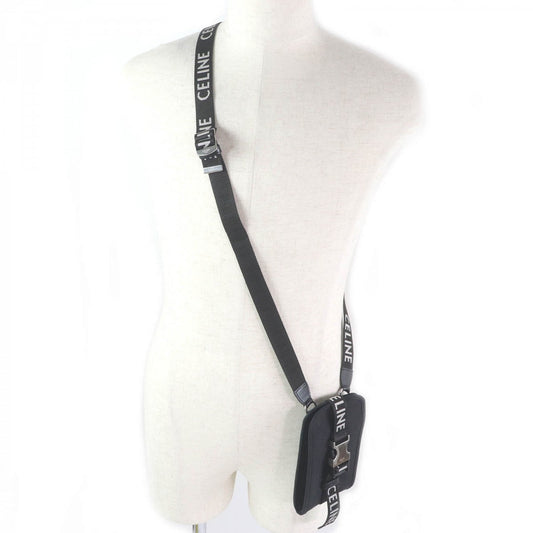CELINE Pouch 10J21 Nylon canvas black Trekking Mobile Phone Pouch mens(Unisex) Used Authentic
