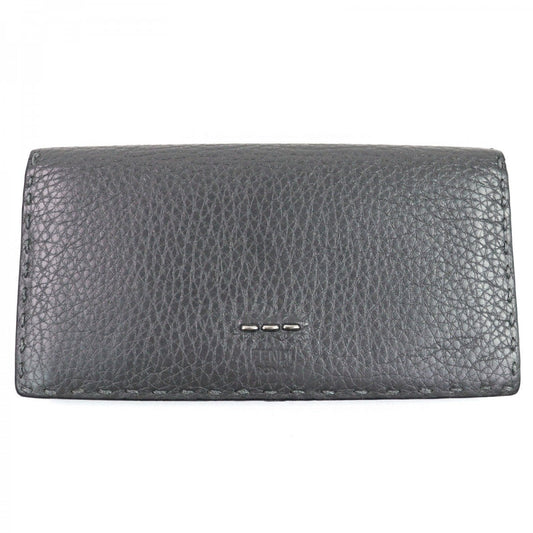 FENDI Long Wallet Purse 7M0186 Main: Calfskin gray SELLERIA SELLERIA mens Used Authentic