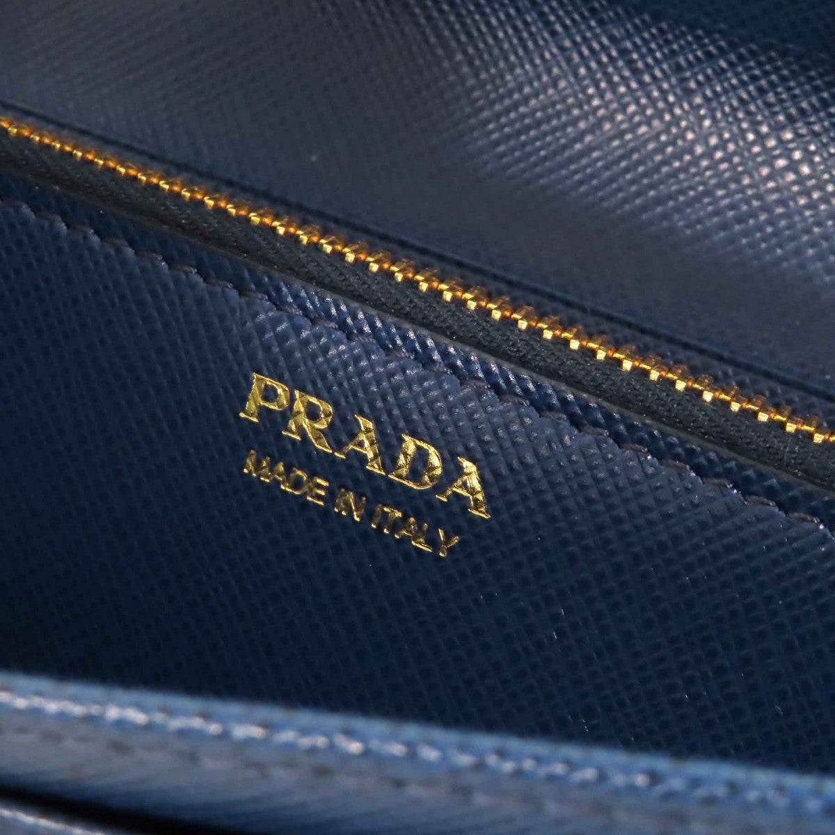PRADA Long Wallet Purse 1MH132 Main: Saffiano leather BLUETTE Blue type SAFFIANO TRIANGOLO Women Used Authentic