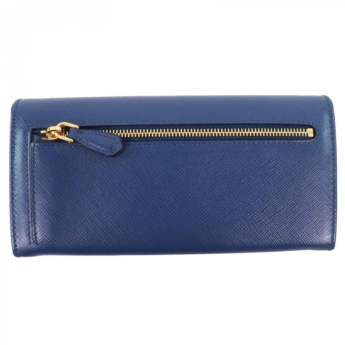 PRADA Long Wallet Purse 1MH132 Main: Saffiano leather BLUETTE Blue type SAFFIANO TRIANGOLO Women Used Authentic