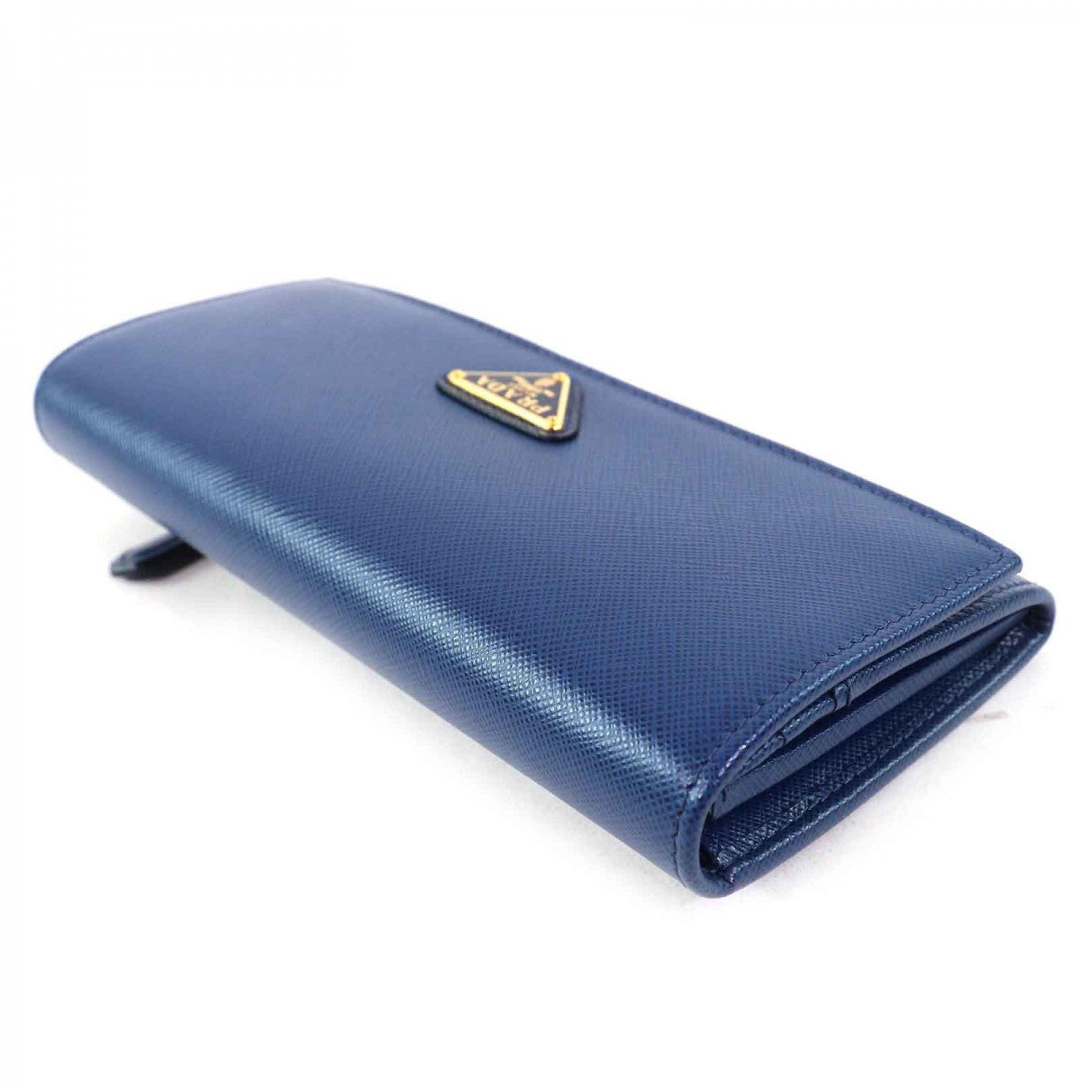 PRADA Long Wallet Purse 1MH132 Main: Saffiano leather BLUETTE Blue type SAFFIANO TRIANGOLO Women Used Authentic