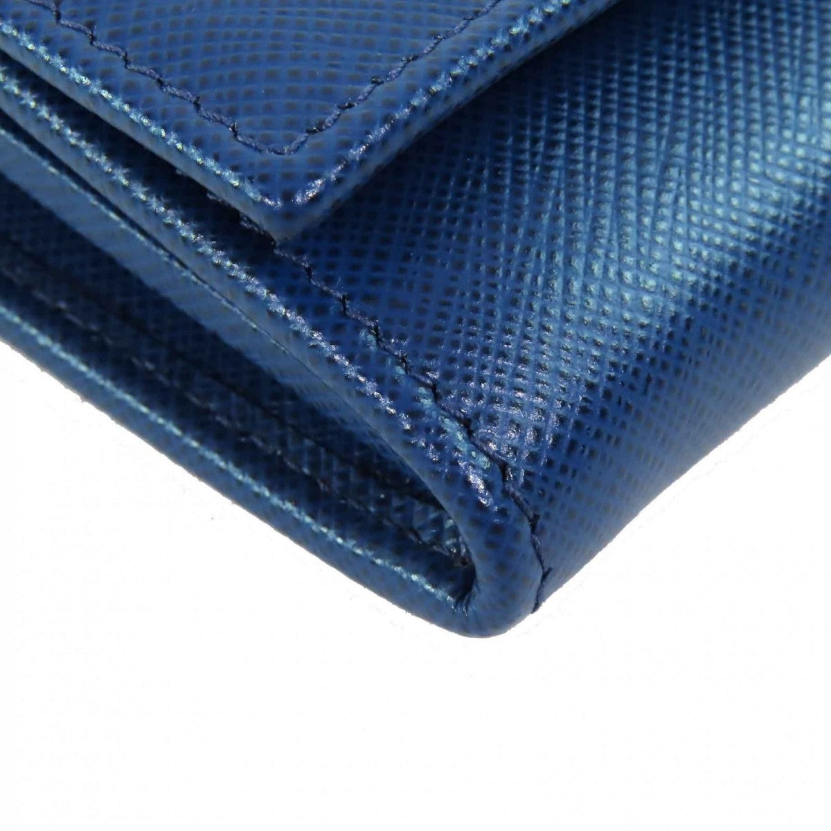 PRADA Long Wallet Purse 1MH132 Main: Saffiano leather BLUETTE Blue type SAFFIANO TRIANGOLO Women Used Authentic