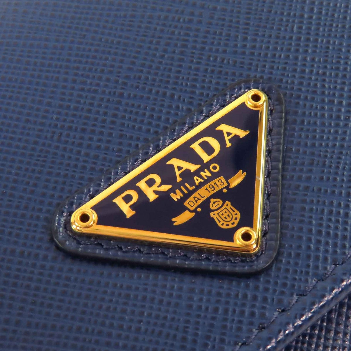PRADA Long Wallet Purse 1MH132 Main: Saffiano leather BLUETTE Blue type SAFFIANO TRIANGOLO Women Used Authentic
