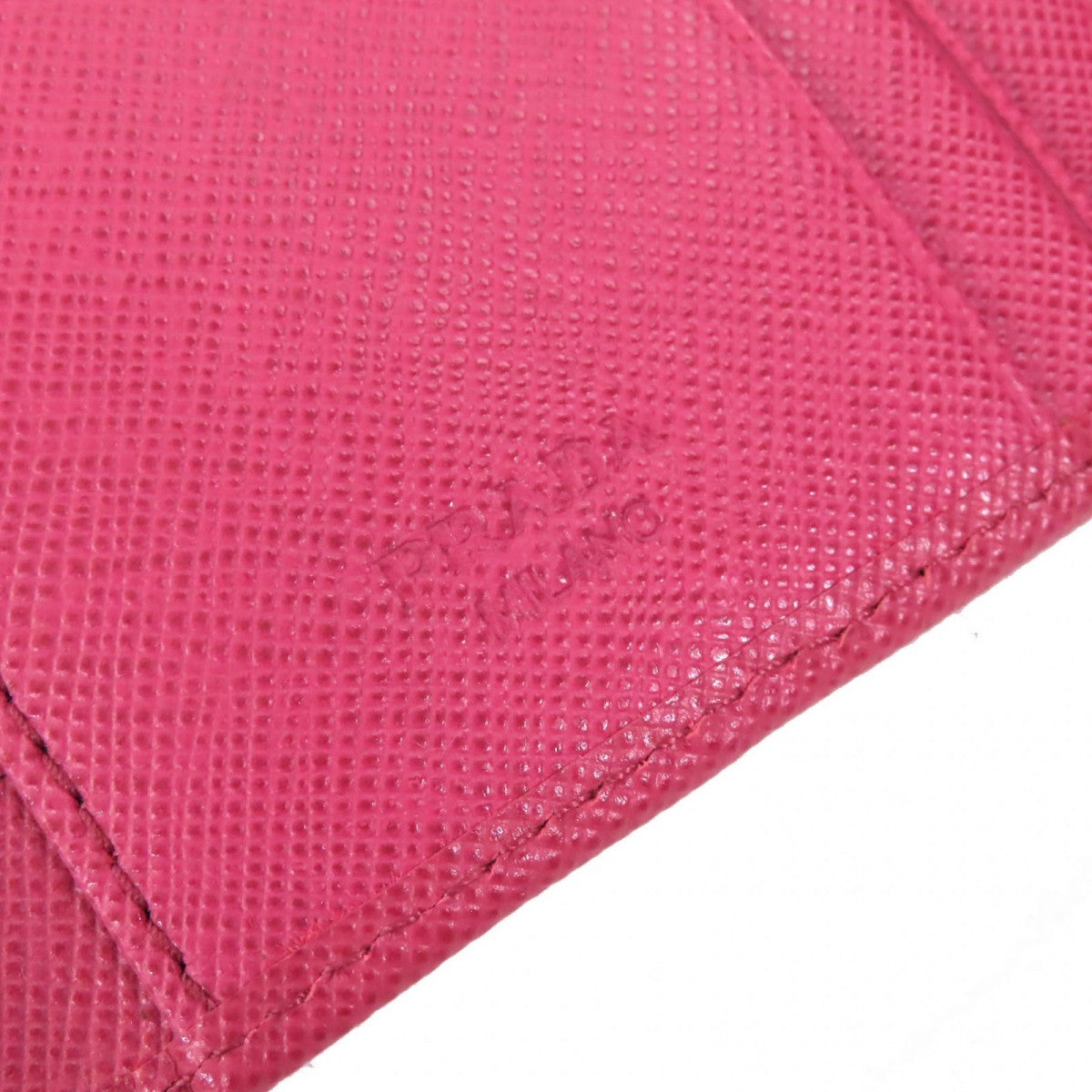 PRADA Tri-fold wallet 1M0176 Main: Saffiano leather, - BRUYERE Pink type SAFFIANO METAL Women Used Authentic