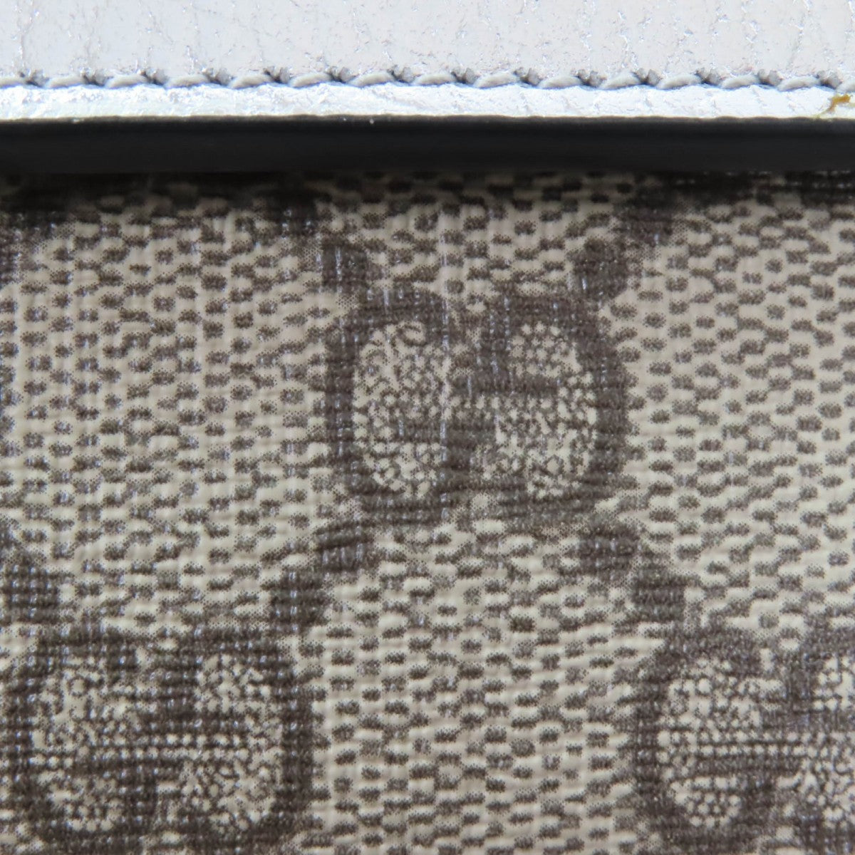 GUCCI Long Wallet Purse 456116 Main: GG Supreme canvas Silver brown Women Used Authentic