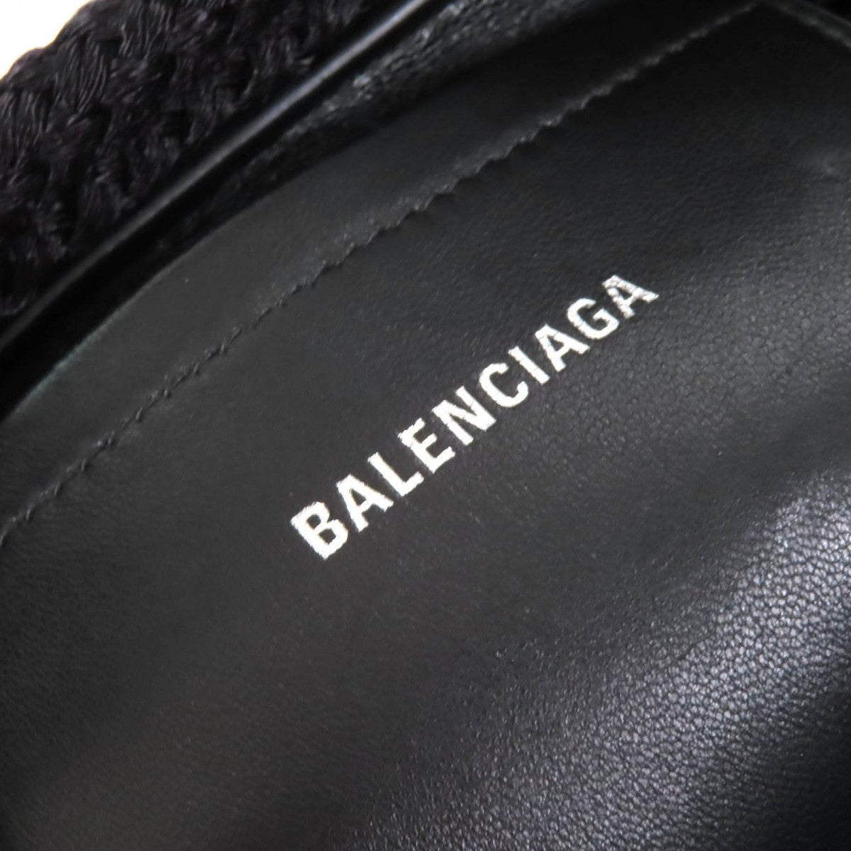 BALENCIAGA Shoulder Bag 695612 Nylon/Lambskin black Ibiza Small