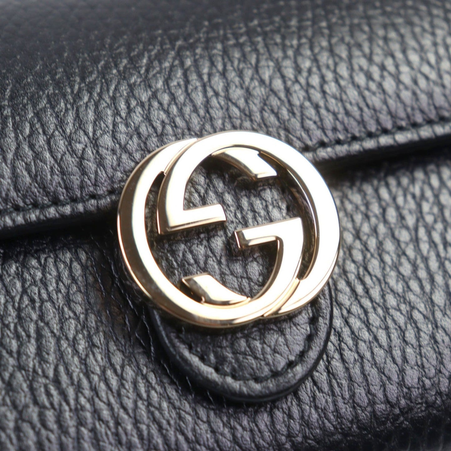 GUCCI Long Wallet Purse 615524 leather black
