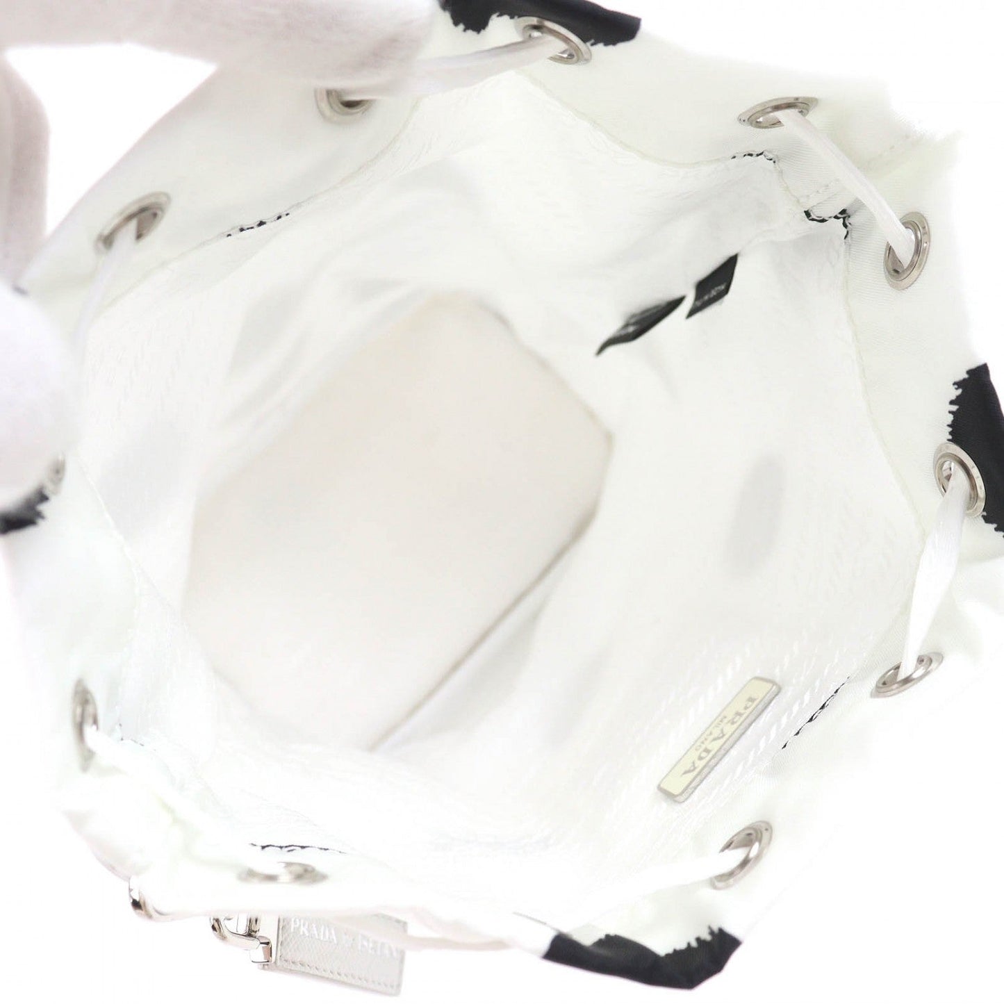 PRADA Pouch 1NA369 Recycled nylon White black