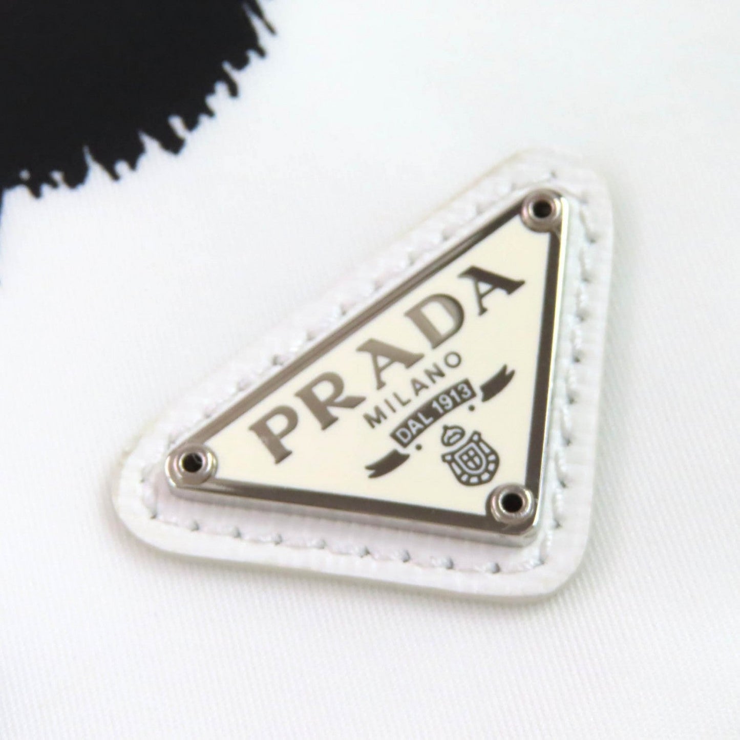 PRADA Pouch 1NA369 Recycled nylon White black