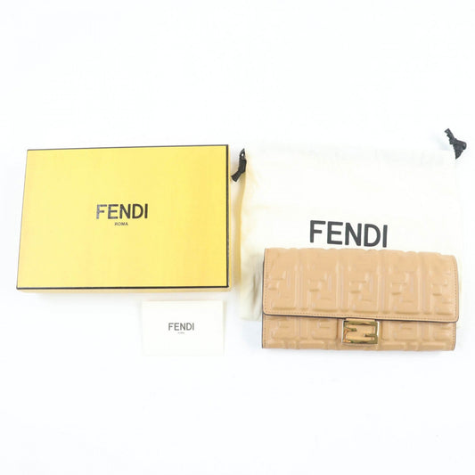 FENDI Long Wallet Purse 8M0251 Nappa leather Brown type
