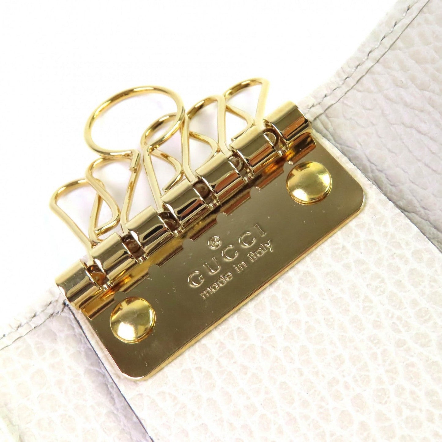 GUCCI Key case Key holder 456118 leather Light beige type