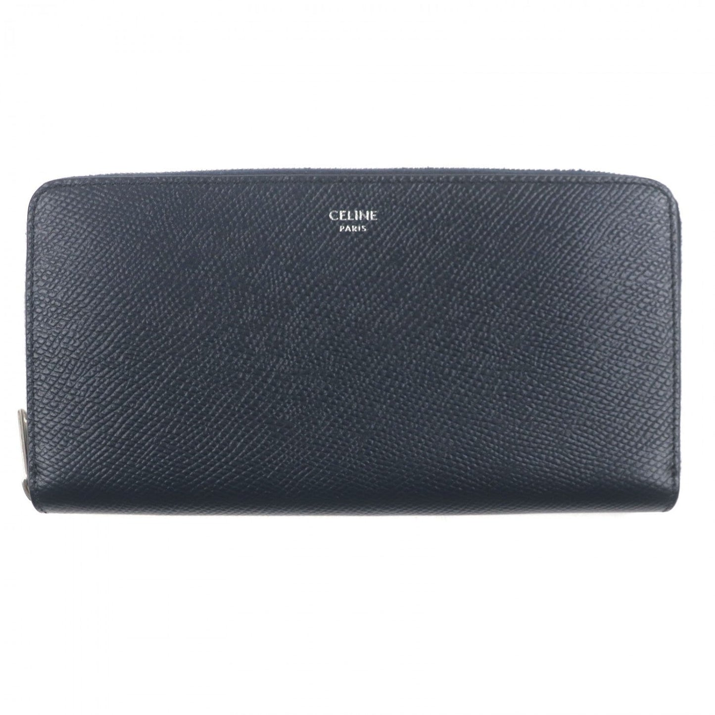 CELINE Long Wallet Purse 10B553BEL Grained calfskin Dark navy