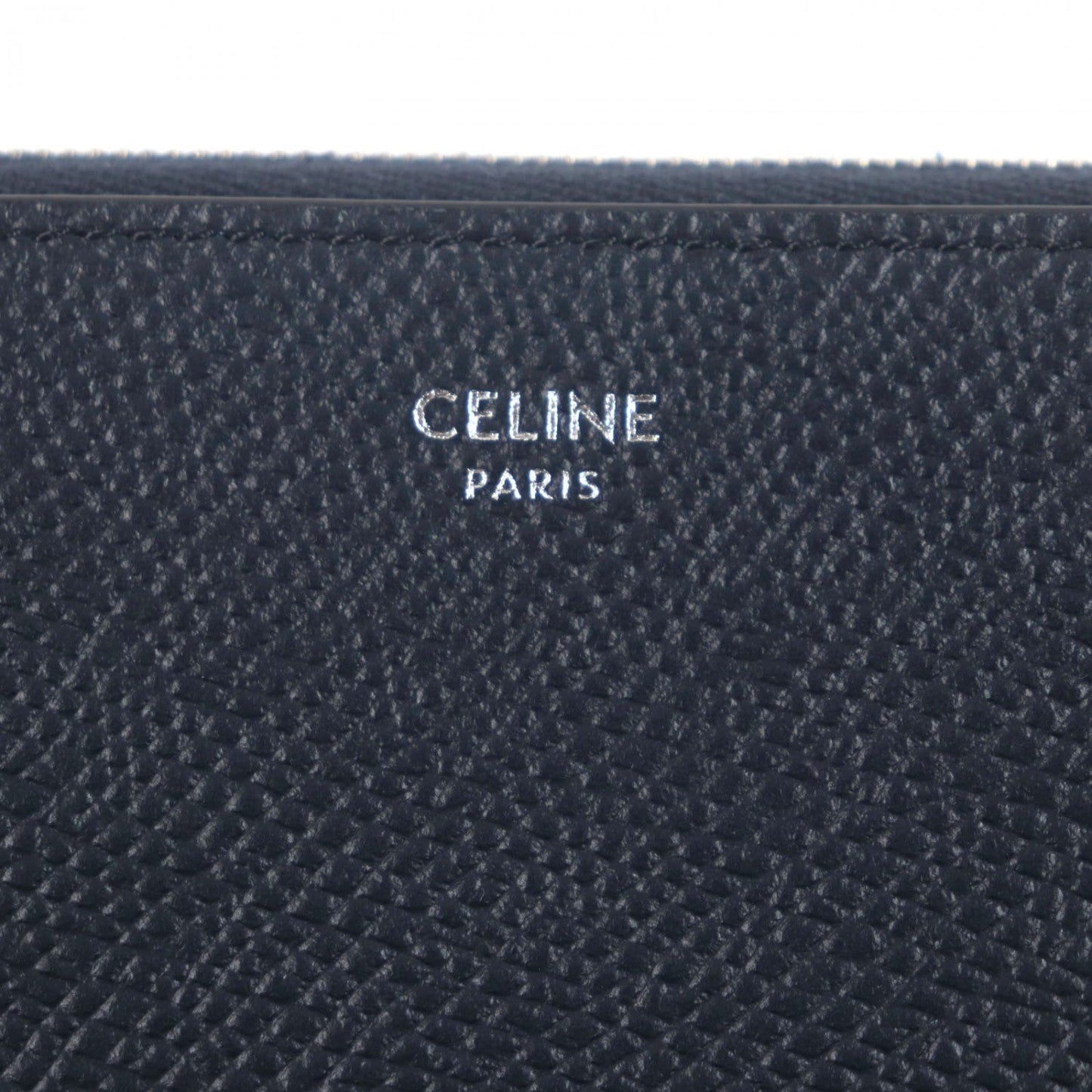 CELINE Long Wallet Purse 10B553BEL Grained calfskin Dark navy