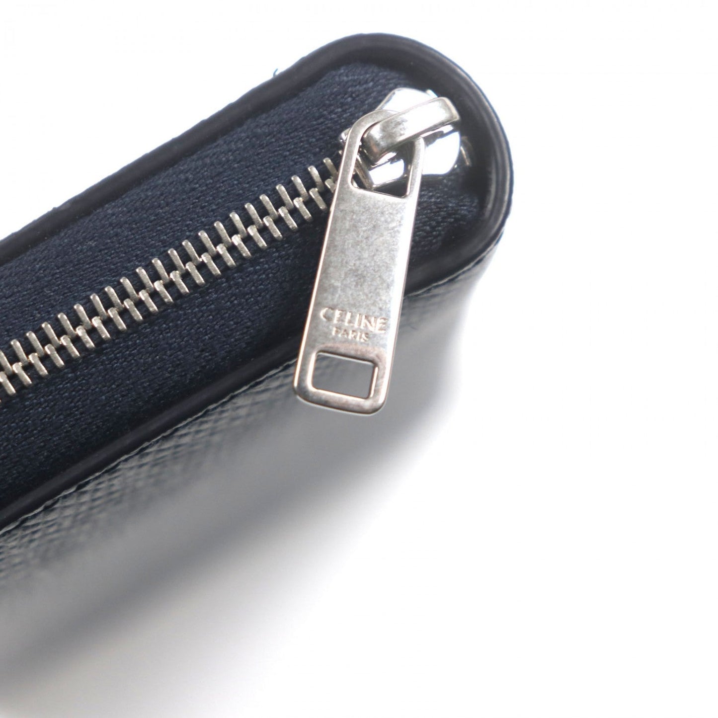 CELINE Long Wallet Purse 10B553BEL Grained calfskin Dark navy
