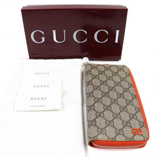 GUCCI Long Wallet Purse 822051 GG canvas Beige orange