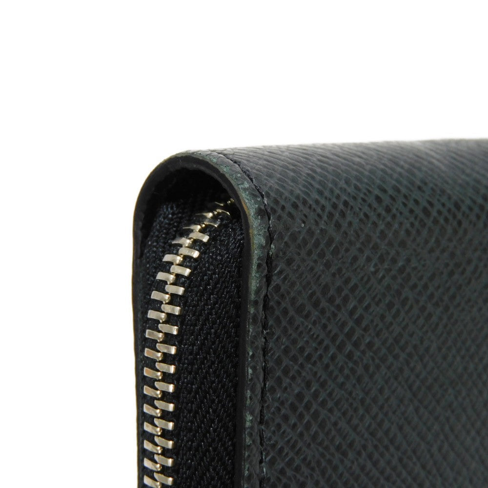 LOUIS VUITTON Long Wallet Purse M30731 Taiga leather (stamped) Noir Grey Trio Color New Zip Around RFID Taiga Zippy Wallet Vertical mens Used Authentic