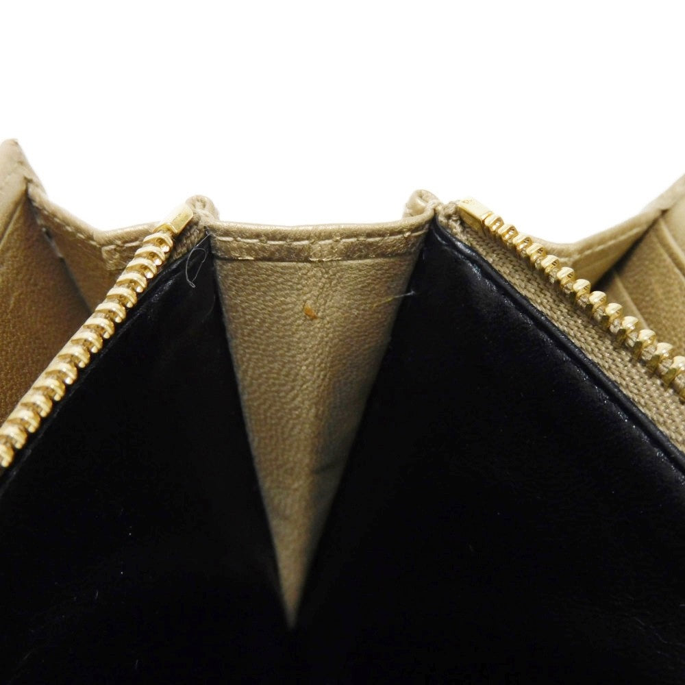 LOEWE Long Wallet Purse 182.82C18 Nappa Dark gold Lambskin wallet Coin case Anagram emboss Long flap wallet unisex(Unisex) Used Authentic