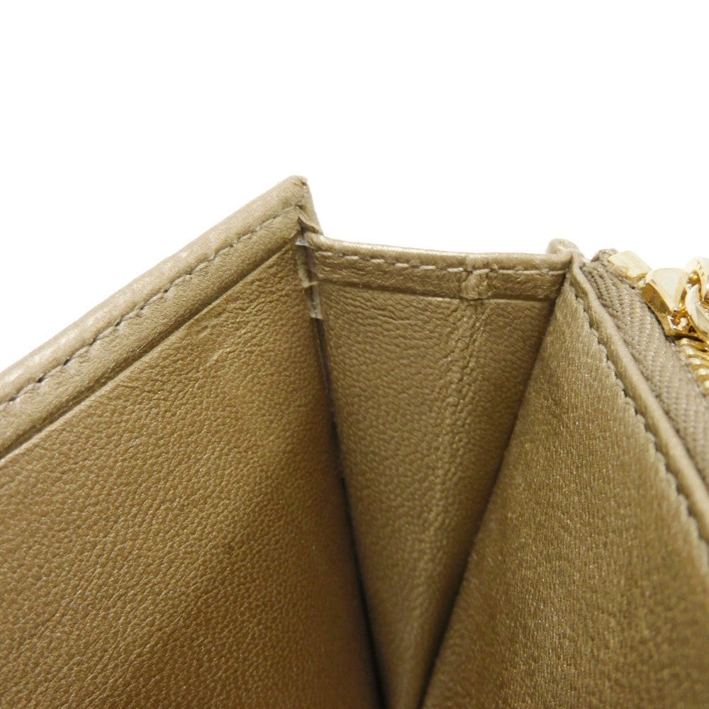 LOEWE Long Wallet Purse 182.82C18 Nappa Dark gold Lambskin wallet Coin case Anagram emboss Long flap wallet unisex(Unisex) Used Authentic