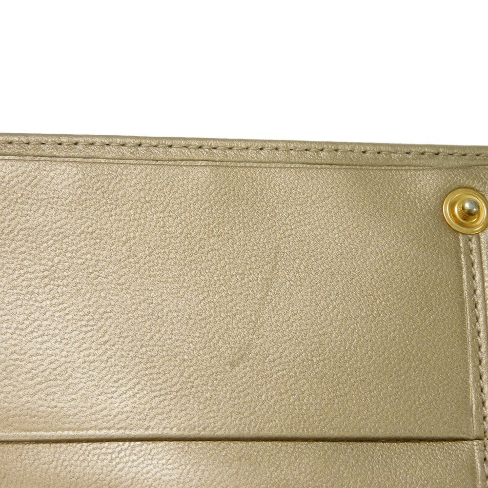 LOEWE Long Wallet Purse 182.82C18 Nappa Dark gold Lambskin wallet Coin case Anagram emboss Long flap wallet unisex(Unisex) Used Authentic