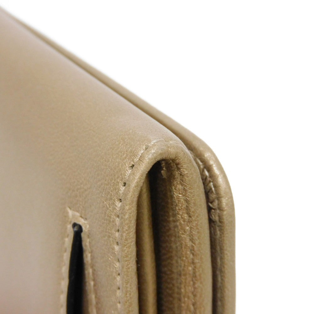 LOEWE Long Wallet Purse 182.82C18 Nappa Dark gold Lambskin wallet Coin case Anagram emboss Long flap wallet unisex(Unisex) Used Authentic
