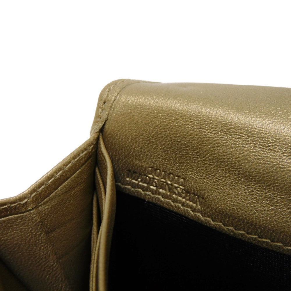 LOEWE Long Wallet Purse 182.82C18 Nappa Dark gold Lambskin wallet Coin case Anagram emboss Long flap wallet unisex(Unisex) Used Authentic