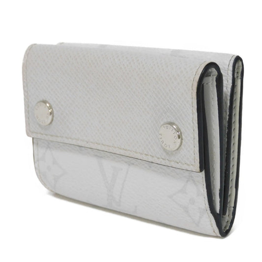 LOUIS VUITTON Tri-fold wallet M67621 Taiga leather x monogram canvas x smooth leather Bron LV Logo Flower White Monogram Discovery compact wallet mens Used Authentic