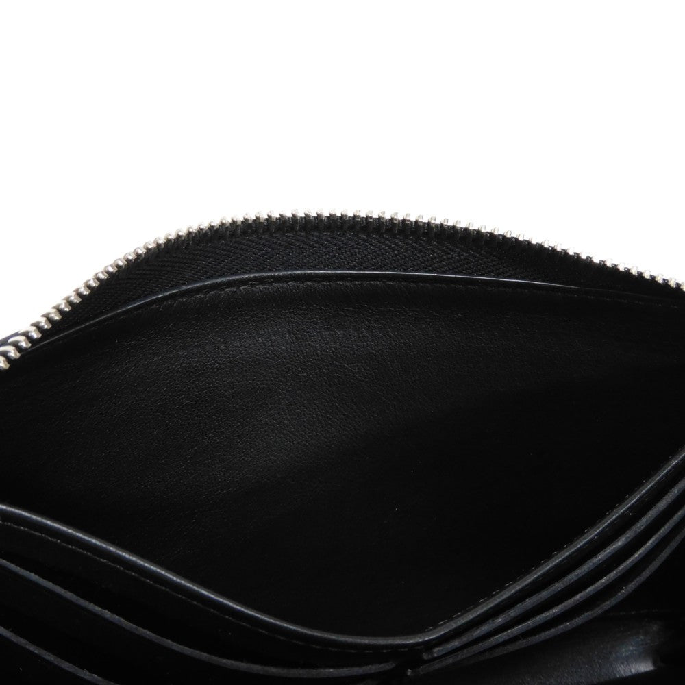 LOUIS VUITTON Long Wallet Purse M61867 Mahina leather (stamped) Noir LV Logo Flower Perforation Punching Black Monogram Mahina Zippy wallet mens(Unisex) Used Authentic