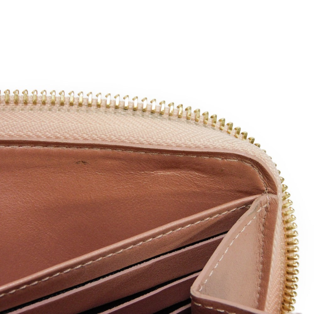 LOUIS VUITTON Long Wallet Purse M81708 Lamb leather (monogram type push) x calf leather Rose gold Monogram emboss Zippy wallet