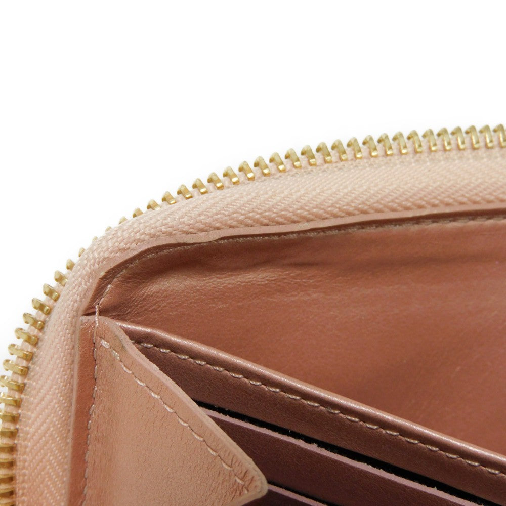LOUIS VUITTON Long Wallet Purse M81708 Lamb leather (monogram type push) x calf leather Rose gold Monogram emboss Zippy wallet