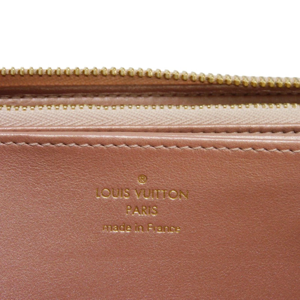 LOUIS VUITTON Long Wallet Purse M81708 Lamb leather (monogram type push) x calf leather Rose gold Monogram emboss Zippy wallet