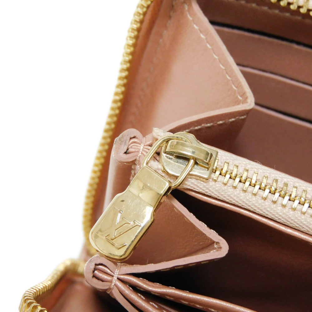 LOUIS VUITTON Long Wallet Purse M81708 Lamb leather (monogram type push) x calf leather Rose gold Monogram emboss Zippy wallet