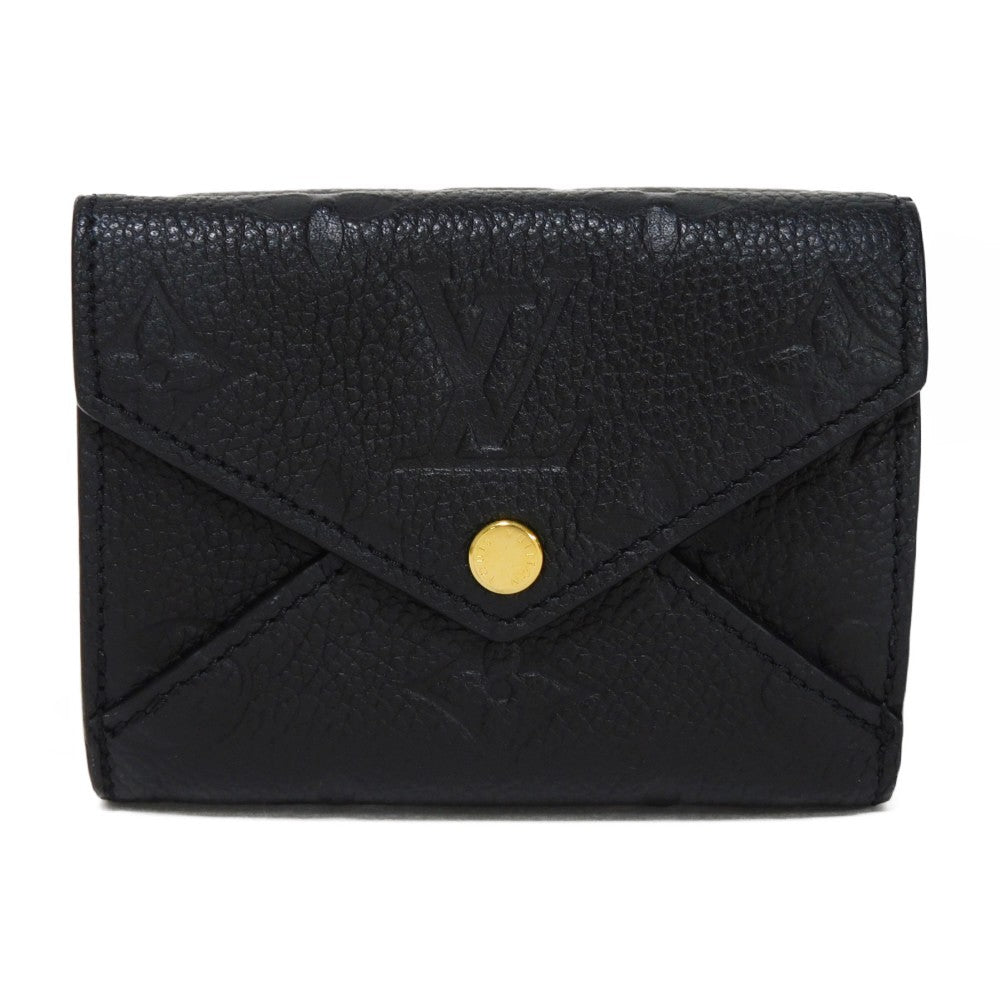 LOUIS VUITTON Tri-fold wallet M82133 Implant leather (monogram embossed) Noir LV logo embossed RFID IC chip Monogram Unplant Portefeuille Celeste unisex(Unisex) Used Authentic